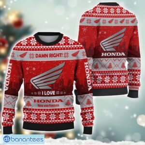 Honda Logo 2 Damn Right I Lover Honda Now And Forever 3D Ugly Christmas Sweater Christmas Gift Product Photo 1