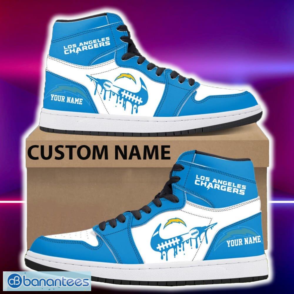 los angeles chargers air jordan hightop shoes new custom name for fans gift sneaker image Los Angeles Chargers Air Jordan Hightop Shoes New Custom Name For Fans Gift Sneaker - Los Angeles Chargers Air Jordan Hightop Shoes Photo 4