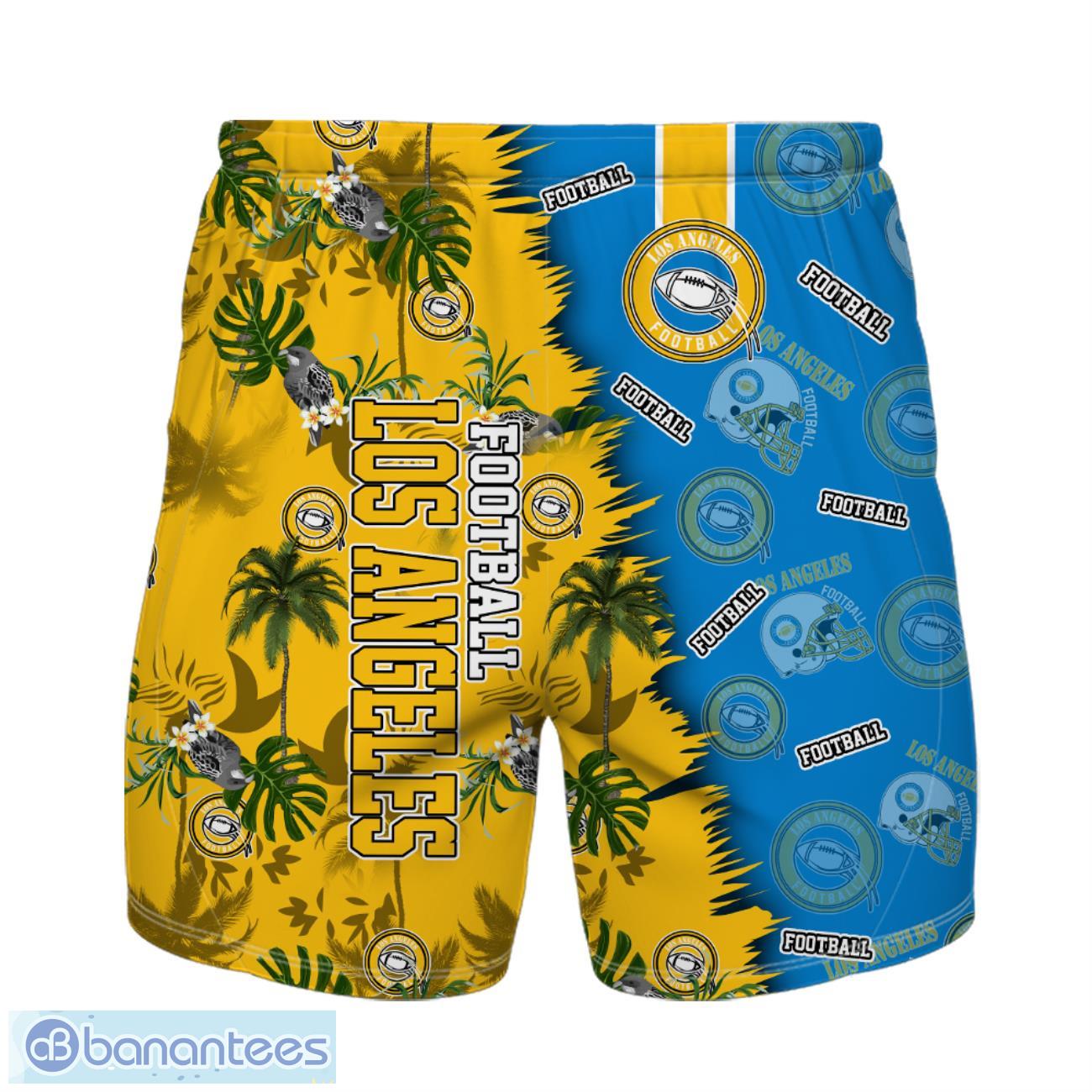 los angeles football team hawaiian shirt and shorts custom name number tropical style hawaiian shirt 1 image Los Angeles Football Team Hawaiian Shirt And Shorts Custom Name Number Tropical Style Hawaiian Shirt Product Photo 2