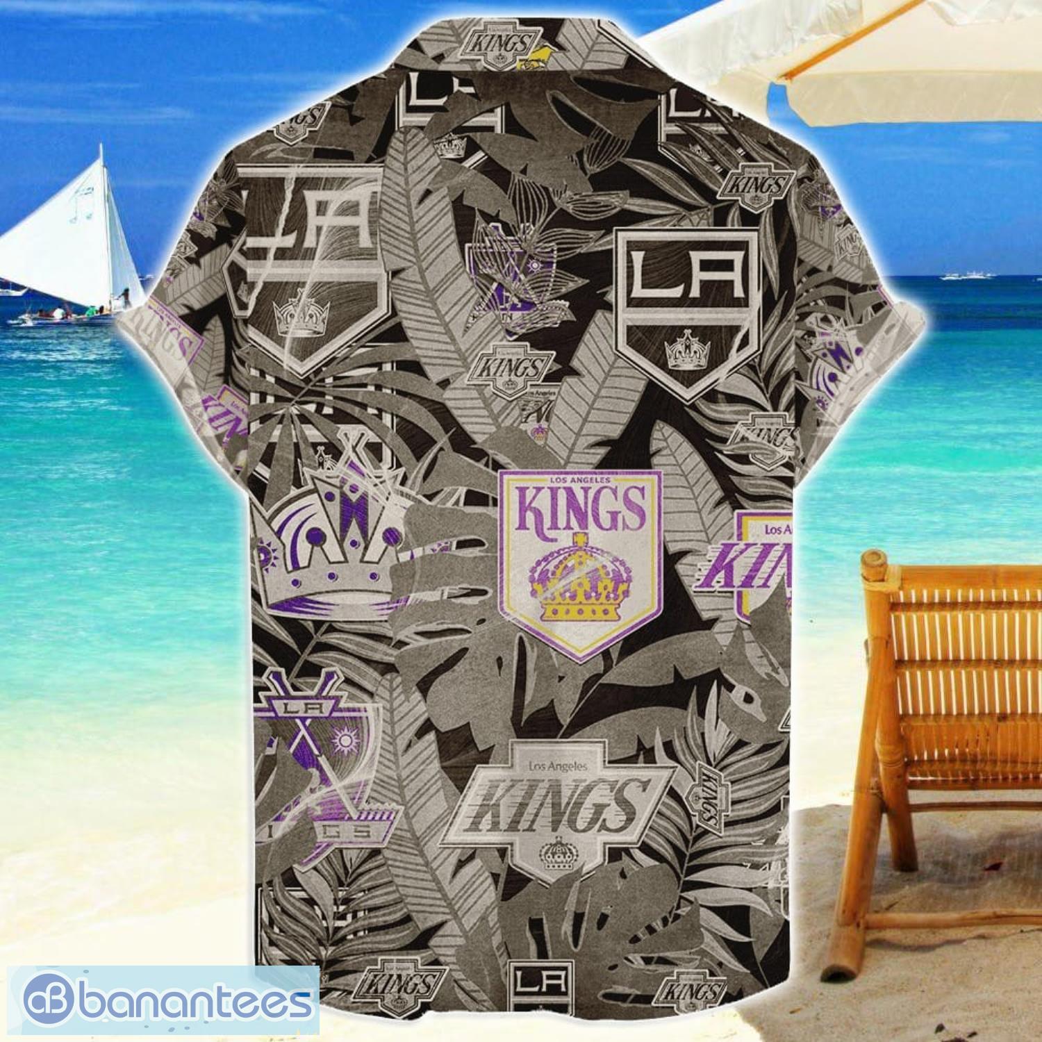 los angeles kings 3d hawaiian shirt retro logo revolution nhl new design summer gift for men women 1 image Los Angeles Kings 3D Hawaiian Shirt Retro Logo Revolution NHL New Design Summer Gift For Men Women Product Photo 2