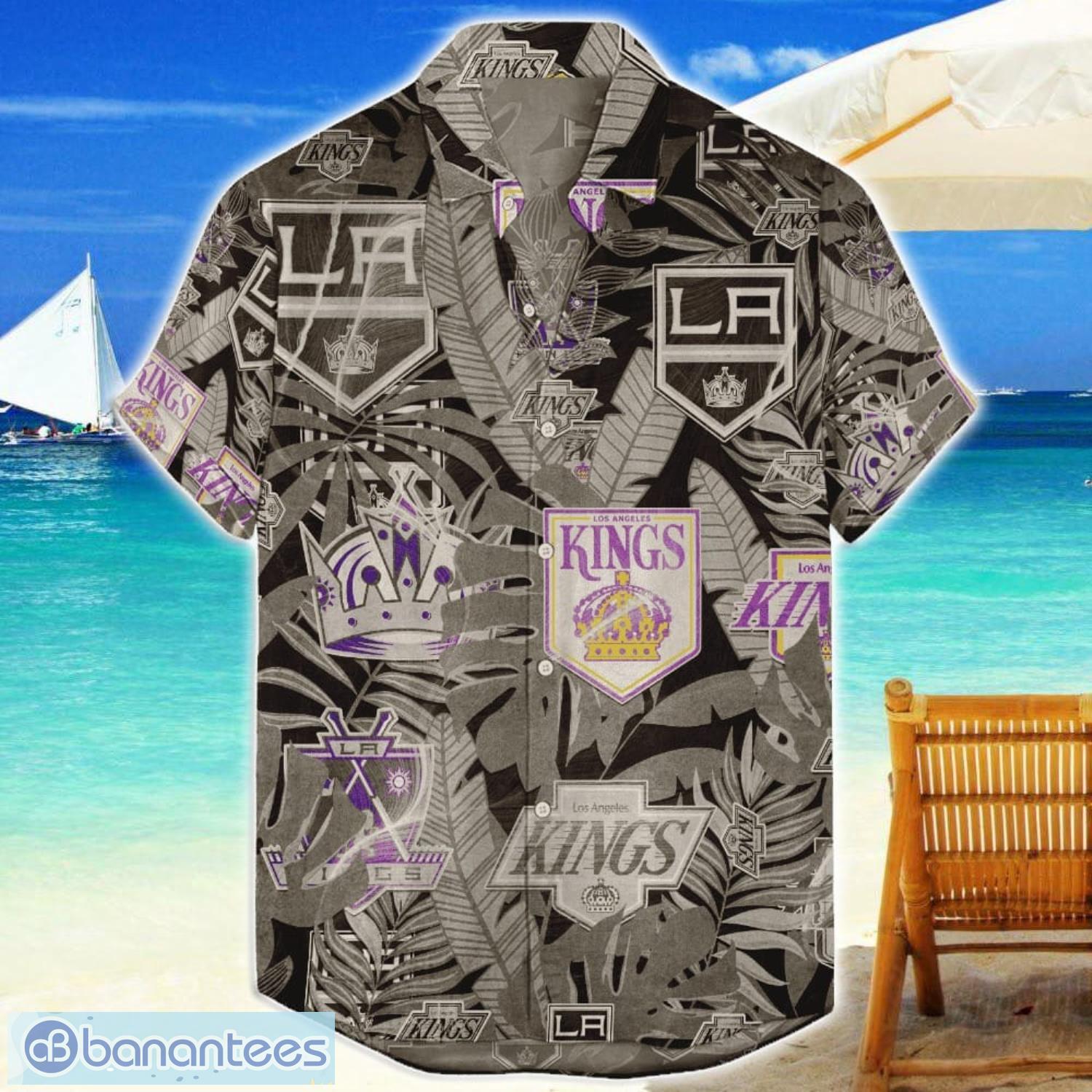 los angeles kings 3d hawaiian shirt retro logo revolution nhl new design summer gift for men women image Los Angeles Kings 3D Hawaiian Shirt Retro Logo Revolution NHL New Design Summer Gift For Men Women Product Photo 1