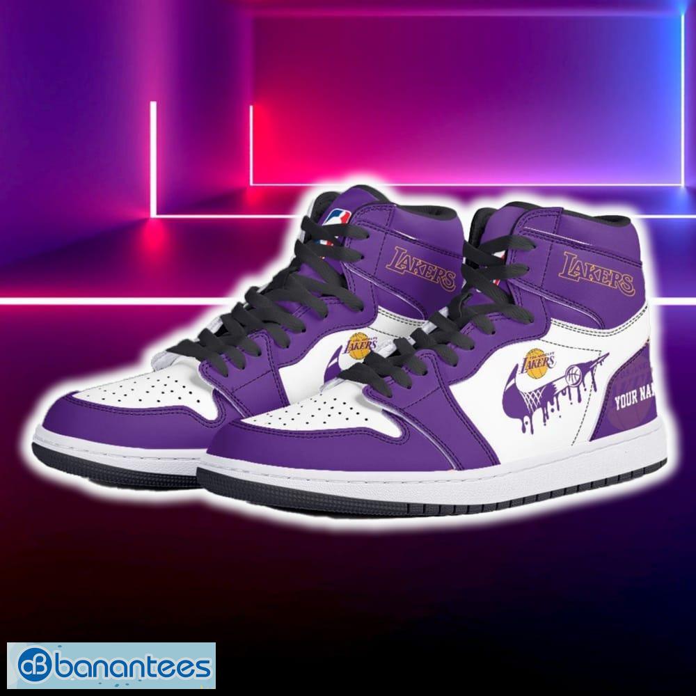 los angeles lakers air jordan hightop shoes new custom name for fans gift sneaker 1 image Los Angeles Lakers Air Jordan Hightop Shoes New Custom Name For Fans Gift Sneaker - Los Angeles Lakers Air Jordan Hightop Shoes Photo 5