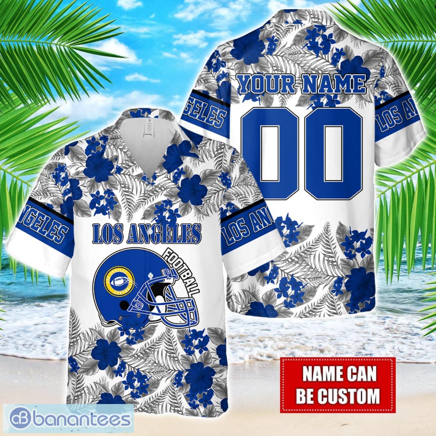los angeles team hawaiian and shorts all printed beach set for fans custom name image Los Angeles Team Hawaiian And Shorts All Printed Beach Set For Fans Custom Name Product Photo 1