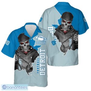 Detroit Football Team Hawaiian Shirt And Shorts Personalized Name And Number For Fans Product Photo 1
