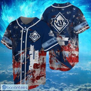 MLB Tampa Bay Rays Logo Design US Flag Gifts Baseball Jersey Shirt Full Print Product Photo 1