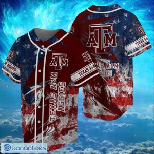 NCAA Texas A&M Aggies Logo Design Baseball Jersay Shirt Full Print Product Photo 1