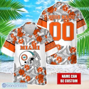 Miami Team Hawaiian And Shorts All Printed Beach Set For Fans Custom Name Product Photo 1