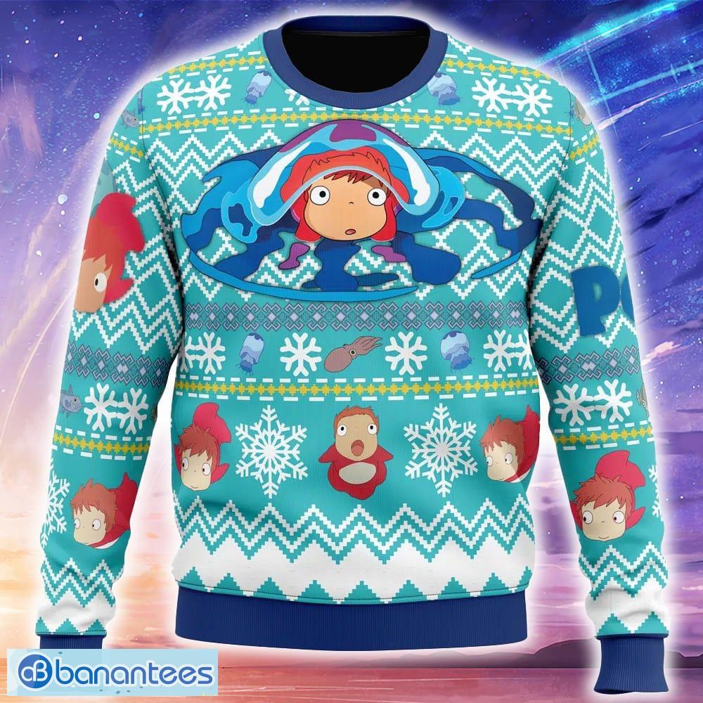 magical ponyo studio ghibli knitted christmas sweater trending holidays for men women fans image Magical Ponyo Studio Ghibli Knitted Christmas Sweater Trending Holidays For Men Women Fans - Magical Ponyo Studio Ghibli Ugly Christmas Sweater_1