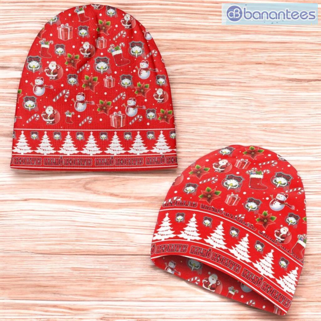 malmo redhawks beanie hat ugly christmas pattern gift for men and women image Malmo Redhawks Beanie Hat Ugly Christmas Pattern Gift For Men And Women Product Photo 1