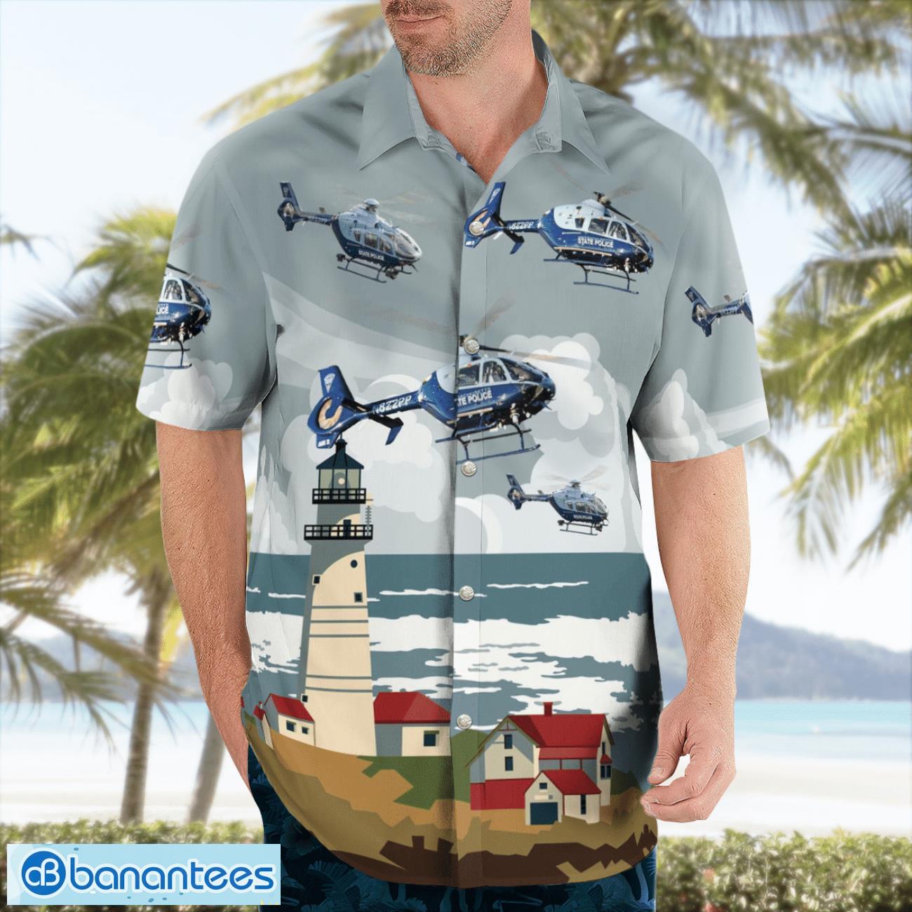 Massachusetts State Eurocopter EC135 Helicopter 3D Hawaiian Shirt Massachusetts State Eurocopter EC135 Helicopter 3D Hawaiian Shirt Product Photo 3