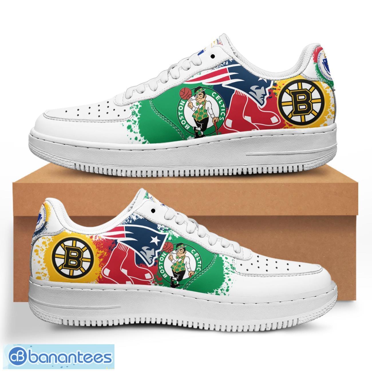 massachusetts team paint nfl mlb nba air force shoes men women sneakers image Massachusetts Team Paint NFL MLB NBA Air Force Shoes Men Women Sneakers Product Photo 1