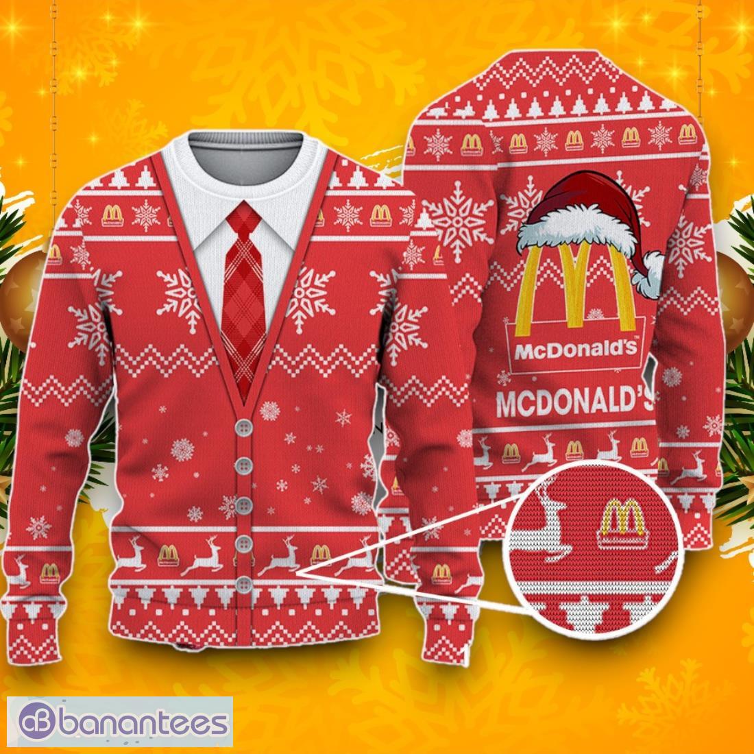 mcdonalds ugly christmas sweater best gift ideas 2024 for fans image Mcdonald's Ugly Christmas Sweater, Best Gift Ideas 2024 For Fans Product Photo