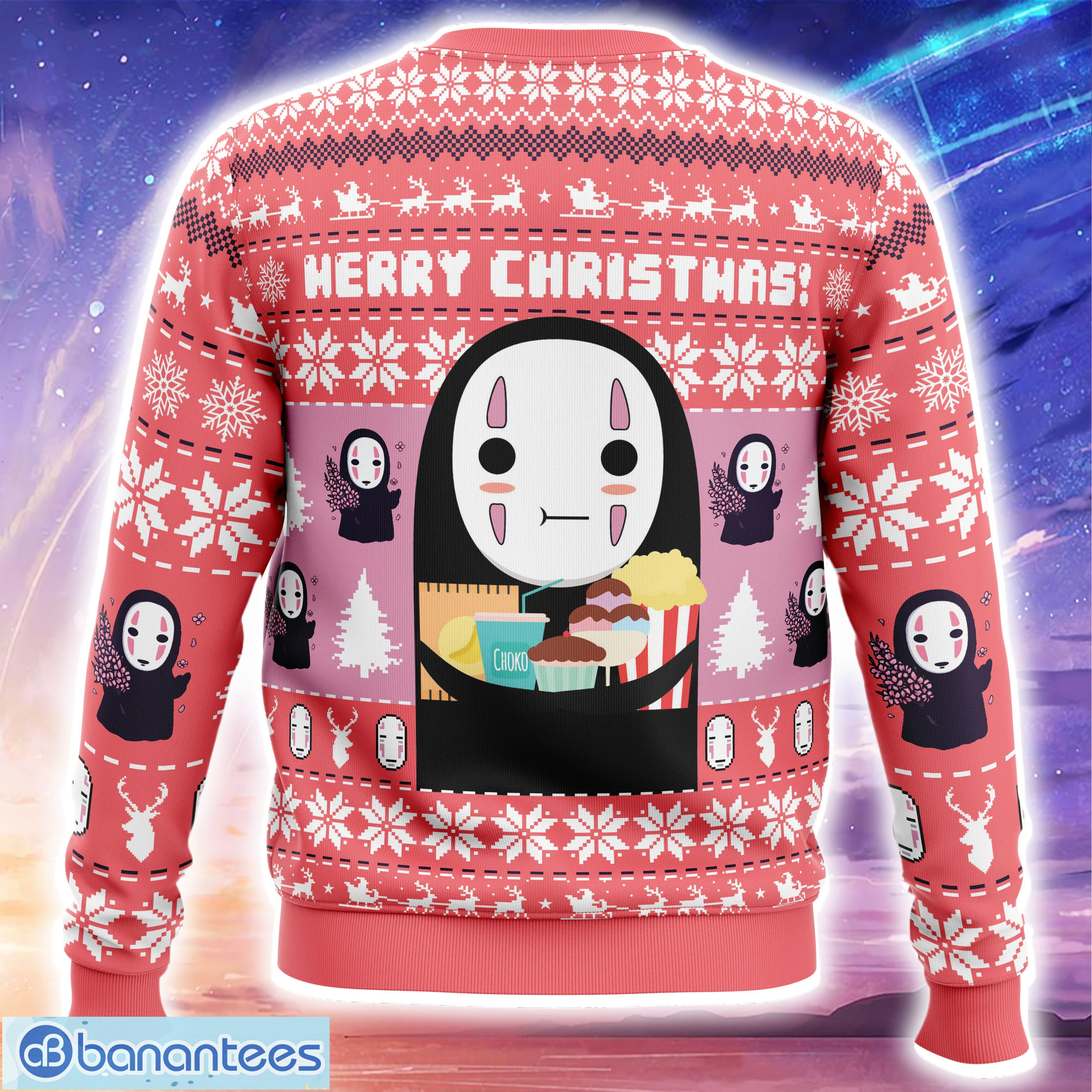 merry christmas no face spirited away ugly christmas sweater trending holidays for men women fans 1 image Merry Christmas No Face Spirited Away Ugly Christmas Sweater Trending Holidays For Men Women Fans - Merry Christmas No Face Spirited Away Ugly Christmas Sweater_2