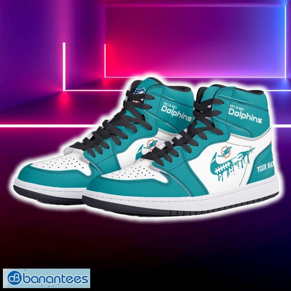 miami dolphins air jordan hightop shoes new custom name for fans gift sneaker 1 image Miami Dolphins Air Jordan Hightop Shoes New Custom Name For Fans Gift Sneaker - Miami Dolphins Air Jordan Hightop Shoes Photo 5