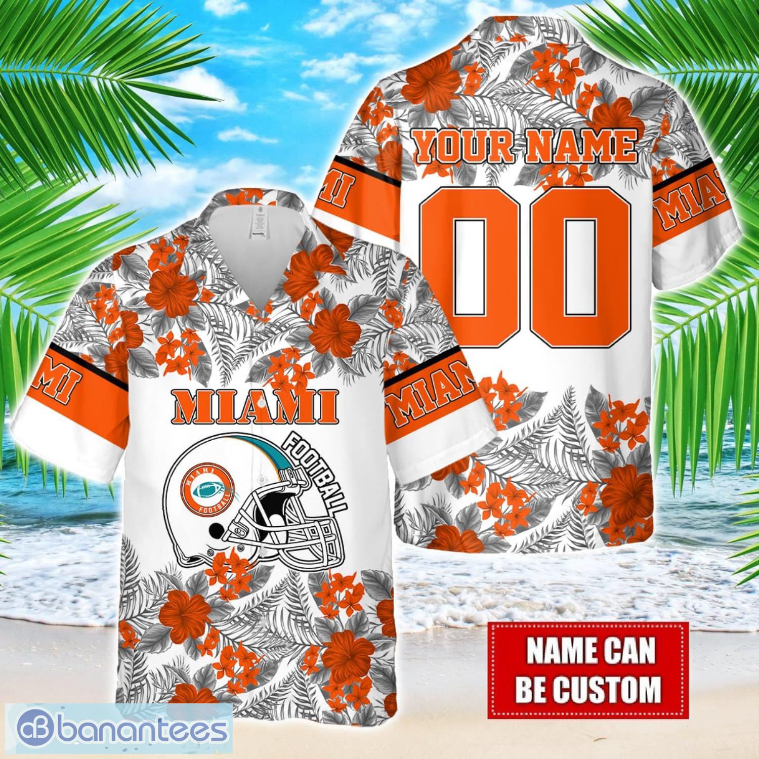 miami team hawaiian and shorts all printed beach set for fans custom name image Miami Team Hawaiian And Shorts All Printed Beach Set For Fans Custom Name Product Photo 1