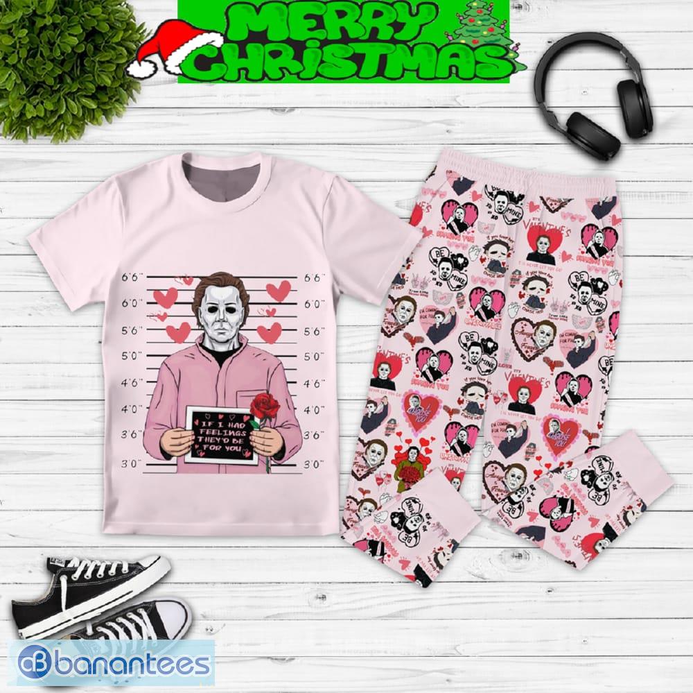 michael myers had feeling valentine fleece pajamas set full print christmas for women 1 image Michael Myers Had Feeling Valentine Fleece Pajamas Set Full Print Christmas For Women - Michael Myers Had Feeling Valentine Fleece Pajamas Set-2