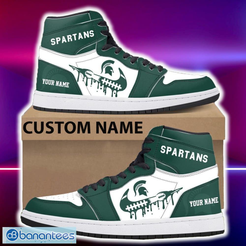 michigan state spartans air jordan hightop shoes new custom name for fans gift sneaker image Michigan State Spartans Air Jordan Hightop Shoes New Custom Name For Fans Gift Sneaker - Michigan State Spartans Air Jordan Hightop Shoes Photo 4