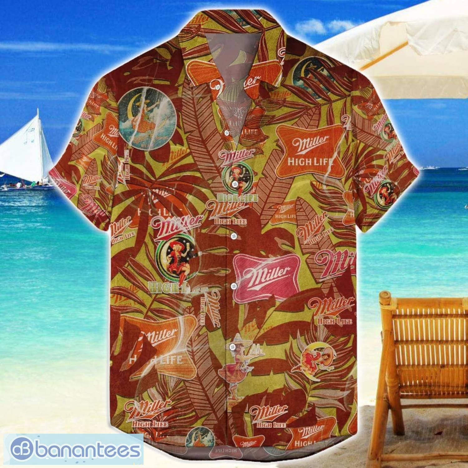 miller high life beer retro logo 3d hawaiian shirt gift for men and women image Miller High Life Beer Retro Logo 3D Hawaiian Shirt Gift For Men And Women Product Photo 1