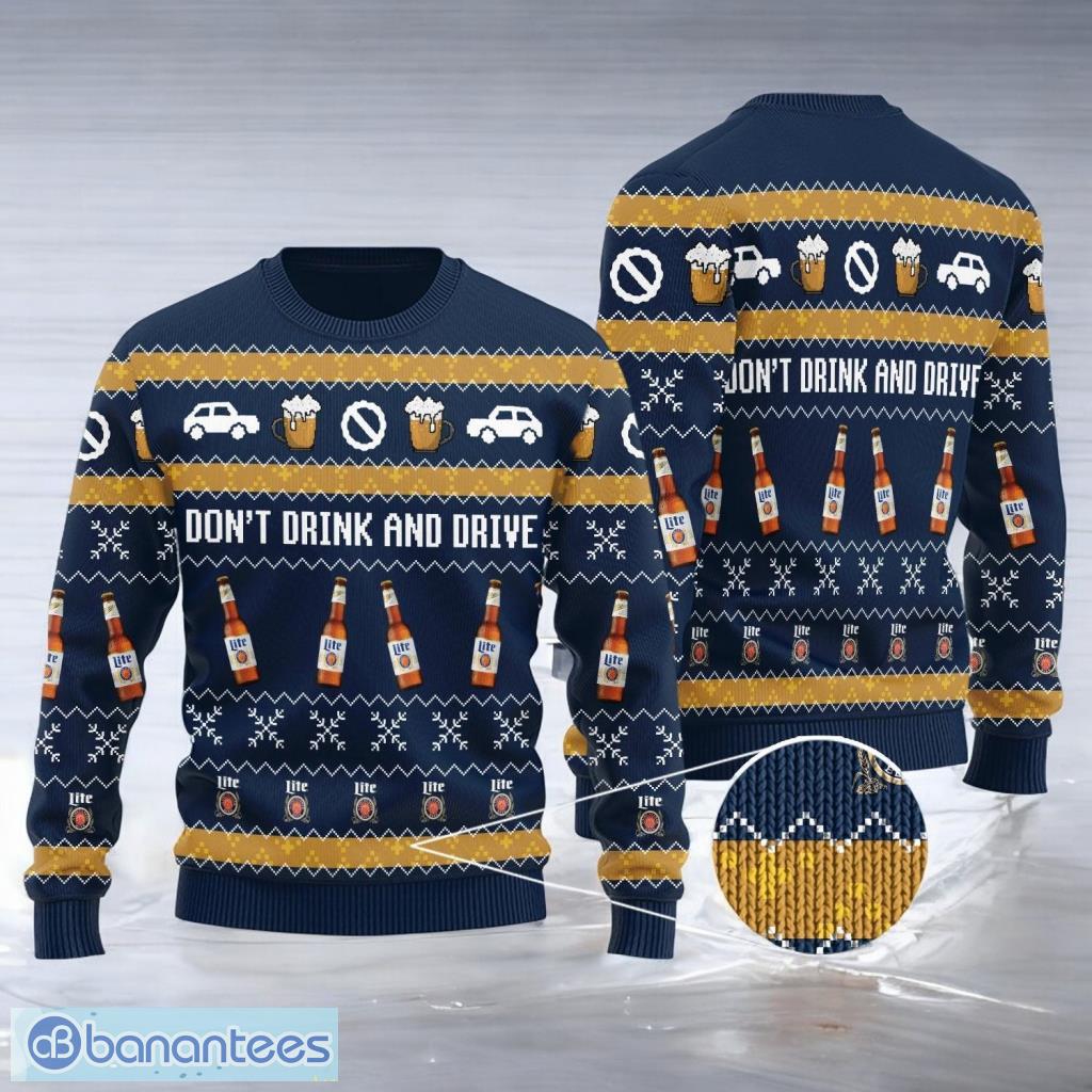 miller lite dont drink and drive ugly sweater image Miller Lite Don't Drink And Drive Ugly Sweater Product Photo