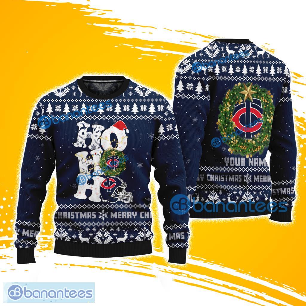 minnesota twins mlb logo sport baseball ho ho ho hat santa ugly sweater christmas new designs image Minnesota Twins MLB Logo Sport Baseball Ho Ho Ho Hat Santa Ugly Sweater Christmas New Designs Product Photo 1