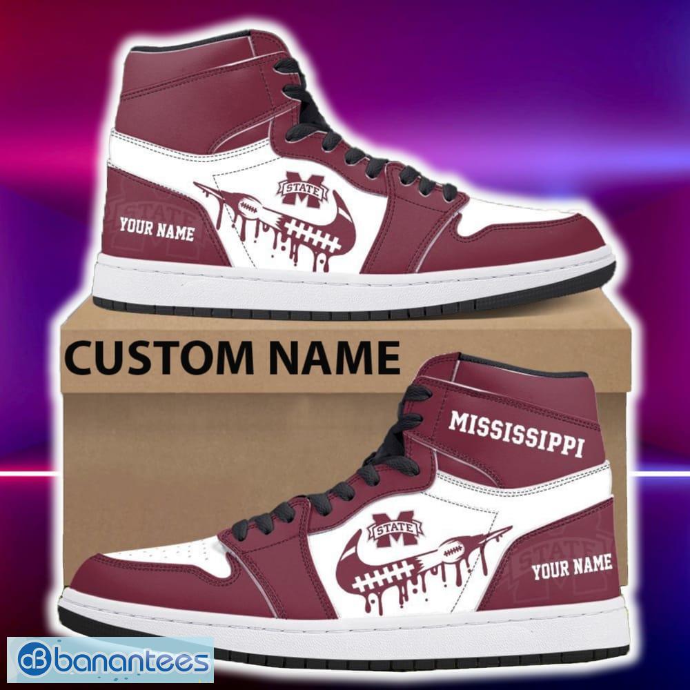 mississippi state bulldogs air jordan hightop shoes new custom name for fans gift sneaker image Mississippi State Bulldogs Air Jordan Hightop Shoes New Custom Name For Fans Gift Sneaker - Mississippi State Bulldogs Air Jordan Hightop Shoes Photo 4