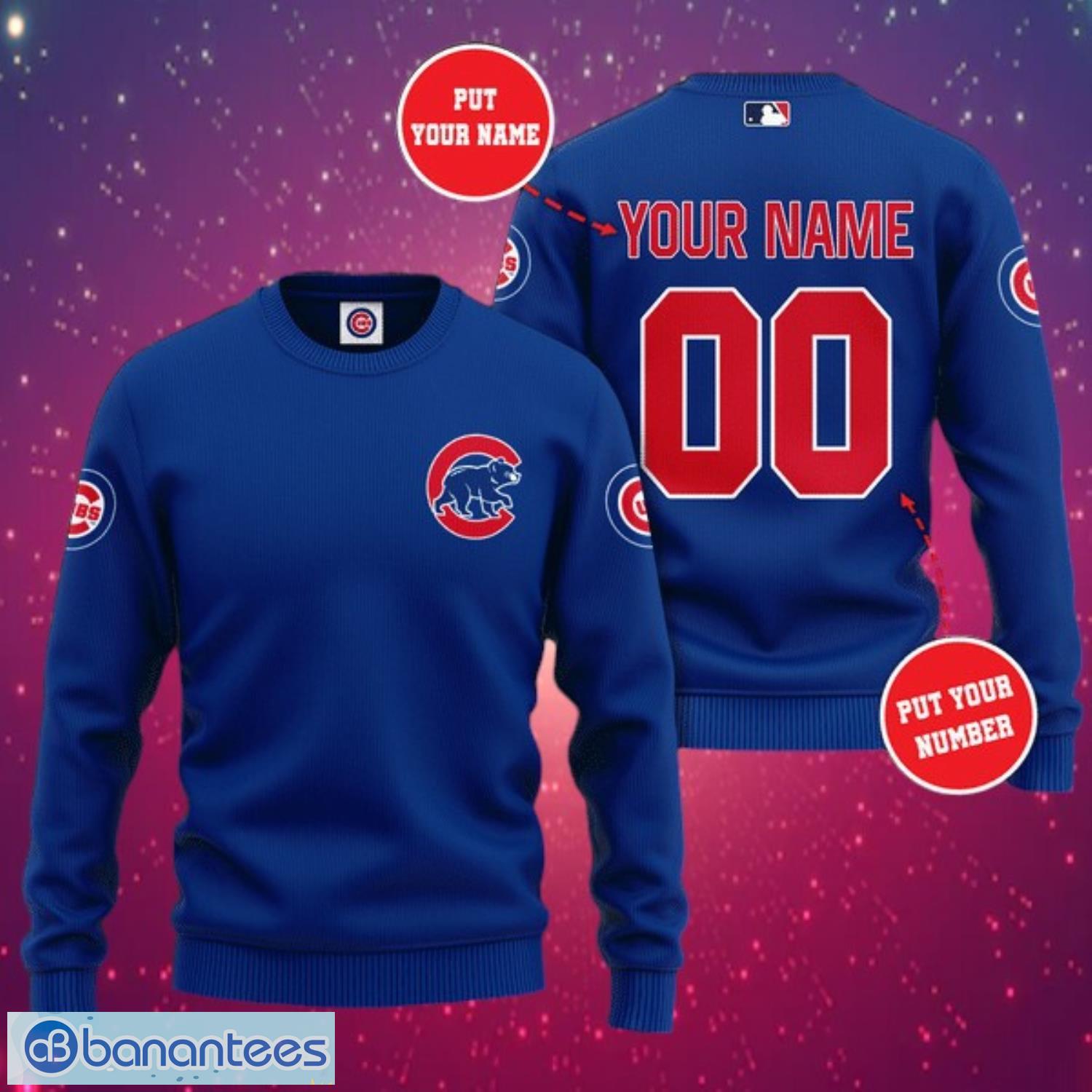 mlb chicago cubs logo design simple custom name and numbers blue sweatshirt sweatshirt 3d image MLB Chicago Cubs Logo Design Simple Custom Name And Numbers Blue Sweatshirt Sweatshirt 3D Product Photo 1