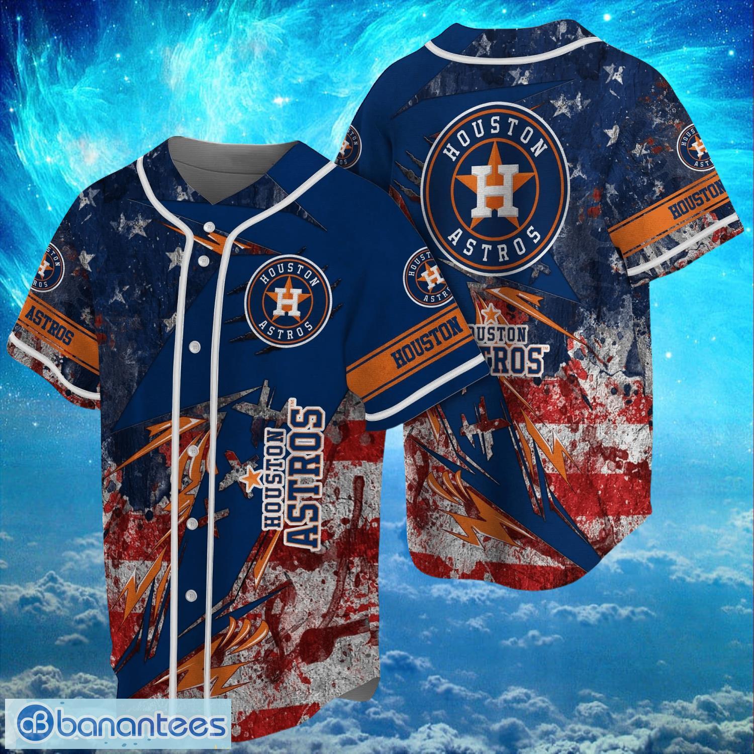 mlb houston astros logo design us flag gifts baseball jersey shirt full print image MLB Houston Astros Logo Design US Flag Gifts Baseball Jersey Shirt Full Print Product Photo 1