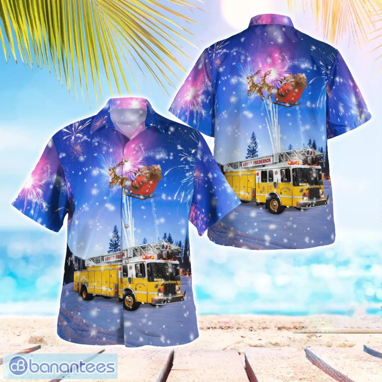 montgomery county pennsylvania lower frederick fire company beach shirt for team image Montgomery County, Pennsylvania, Lower Frederick Fire Company Beach Shirt For Team Product Photo 1