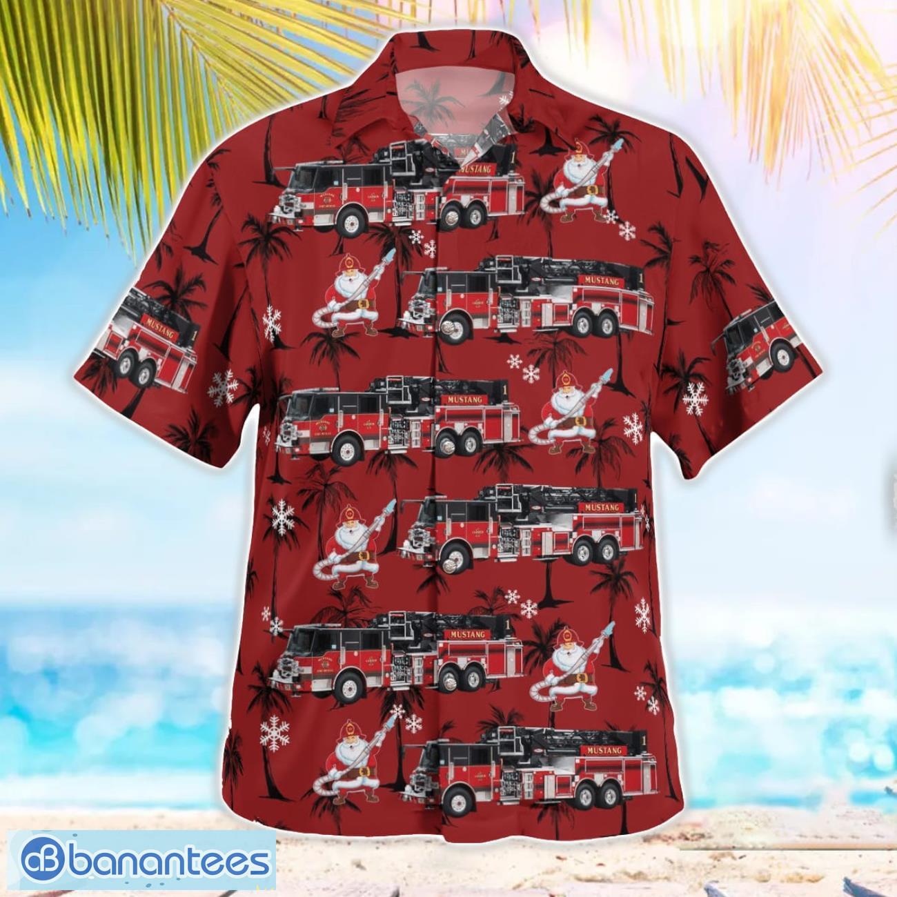 mustang oklahoma mustang fire department hawaiian shirt 2 image Mustang, Oklahoma, Mustang Fire Department Hawaiian Shirt Product Photo 3