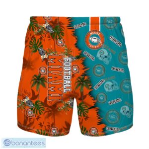 Miami Football Team Hawaiian Shirt And Shorts Custom Name Number Tropical Style Hawaiian Shirt Product Photo 2