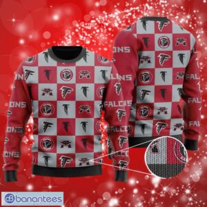 NFL Atlanta Falcons Logo Checkered Flannel Design Christmas Full Over Print Gifts Christmas 3D Sweater Shirt Product Photo 1