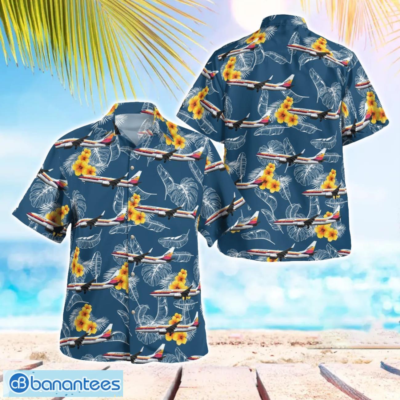 n917nn american airlines aircal heritage livery 3d hawaiian shirt image N917NN American Airlines AirCal Heritage Livery 3D Hawaiian Shirt Product Photo 1
