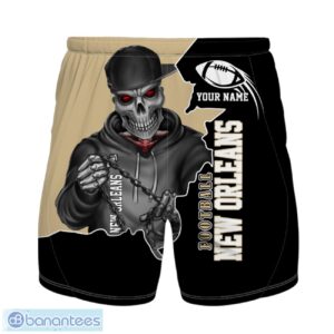 New Orleans Football Team Hawaiian Shirt And Shorts Personalized Name And Number For Fans Product Photo 2