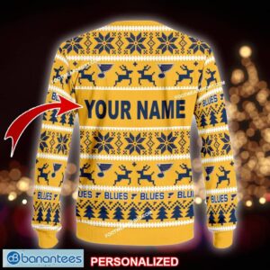 NEW Style St. Louis Blues Ugly Christmas Sweater Gift Holidays Custom Name - NHL St. Louis Blues Ugly Christmas Sweater For Men And Women Photo 2