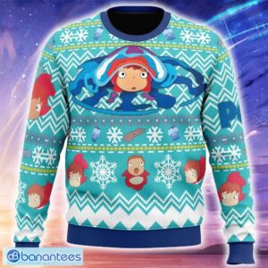 Magical Ponyo Studio Ghibli Knitted Christmas Sweater Trending Holidays For Men Women Fans - Magical Ponyo Studio Ghibli Ugly Christmas Sweater_1