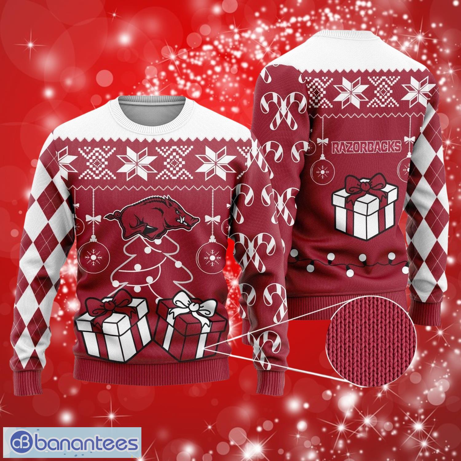 nacc arkansas razorbacks funny christmas white red sweater full over print gifts christmas 3d sweater shirt image NACC Arkansas Razorbacks Funny Christmas White Red Sweater Full Over Print Gifts Christmas 3D Sweater Shirt Product Photo 1