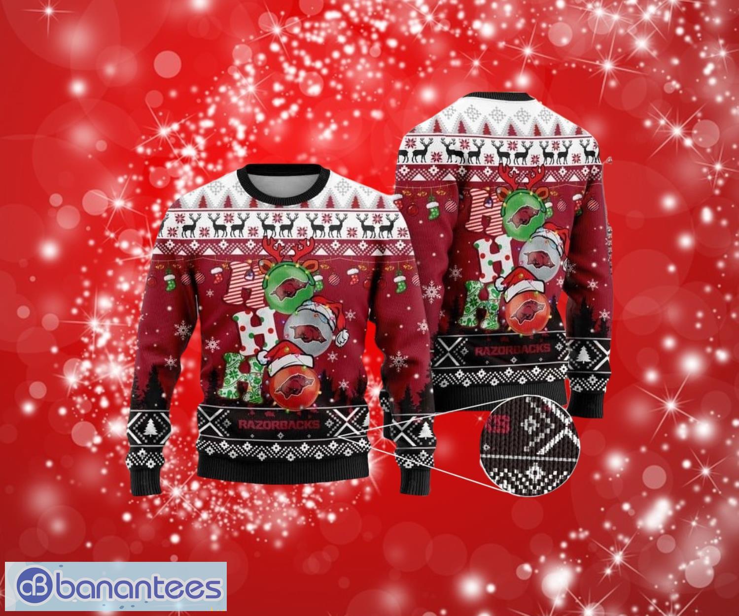nacc arkansas razorbacks logo christmas full over print gifts christmas 3d sweater shirt image NACC Arkansas Razorbacks Logo Christmas Full Over Print Gifts Christmas 3D Sweater Shirt Product Photo 1