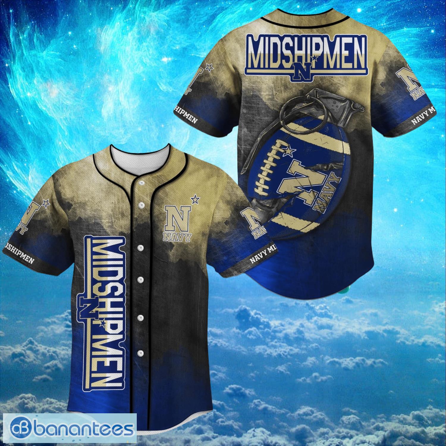 nacc navy midshipmen logo design for fans baseball 3d shirt jersey shirt image NACC Navy Midshipmen Logo Design For Fans Baseball 3D Shirt Jersey Shirt Product Photo 1