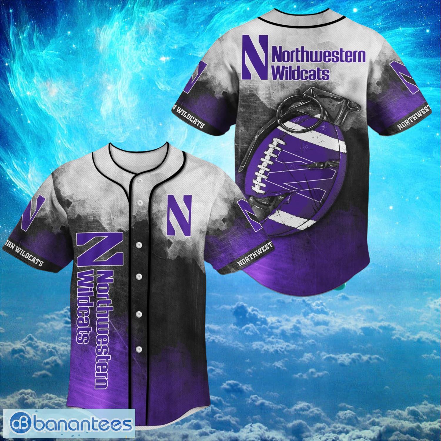 nacc northwestern wildcats logo design for fans baseball 3d shirt jersey shirt image NACC Northwestern Wildcats Logo Design For Fans Baseball 3D Shirt Jersey Shirt Product Photo 1