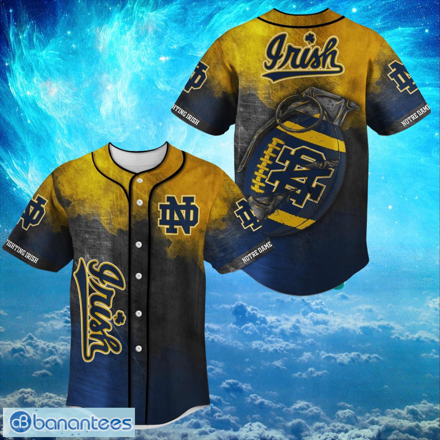 nacc notre dame fighting irish logo design for fans baseball 3d shirt jersey shirt image NACC Notre Dame Fighting Irish Logo Design For Fans Baseball 3D Shirt Jersey Shirt Product Photo 1