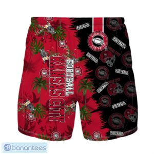 Kansas City Football Team Hawaiian Shirt And Shorts Custom Name Number Tropical Style Hawaiian Shirt Product Photo 2