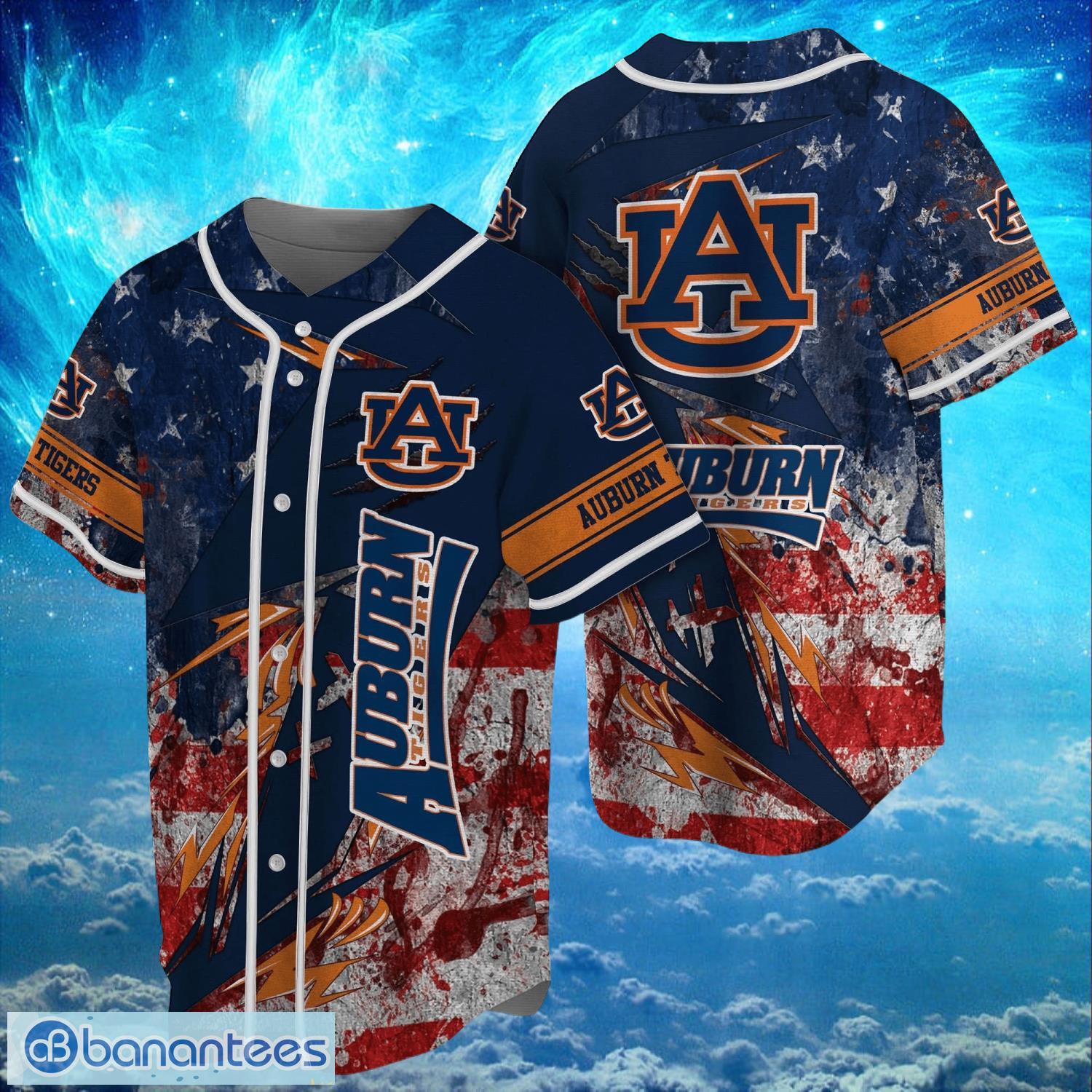 ncaa auburn tigers logo design baseball jersay shirt full print image NCAA Auburn Tigers Logo Design Baseball Jersay Shirt Full Print Product Photo 1