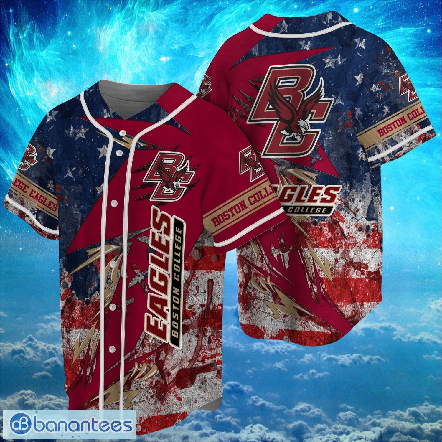 ncaa boston college eagles logo design baseball jersay shirt full print image NCAA Boston College Eagles Logo Design Baseball Jersay Shirt Full Print Product Photo 1