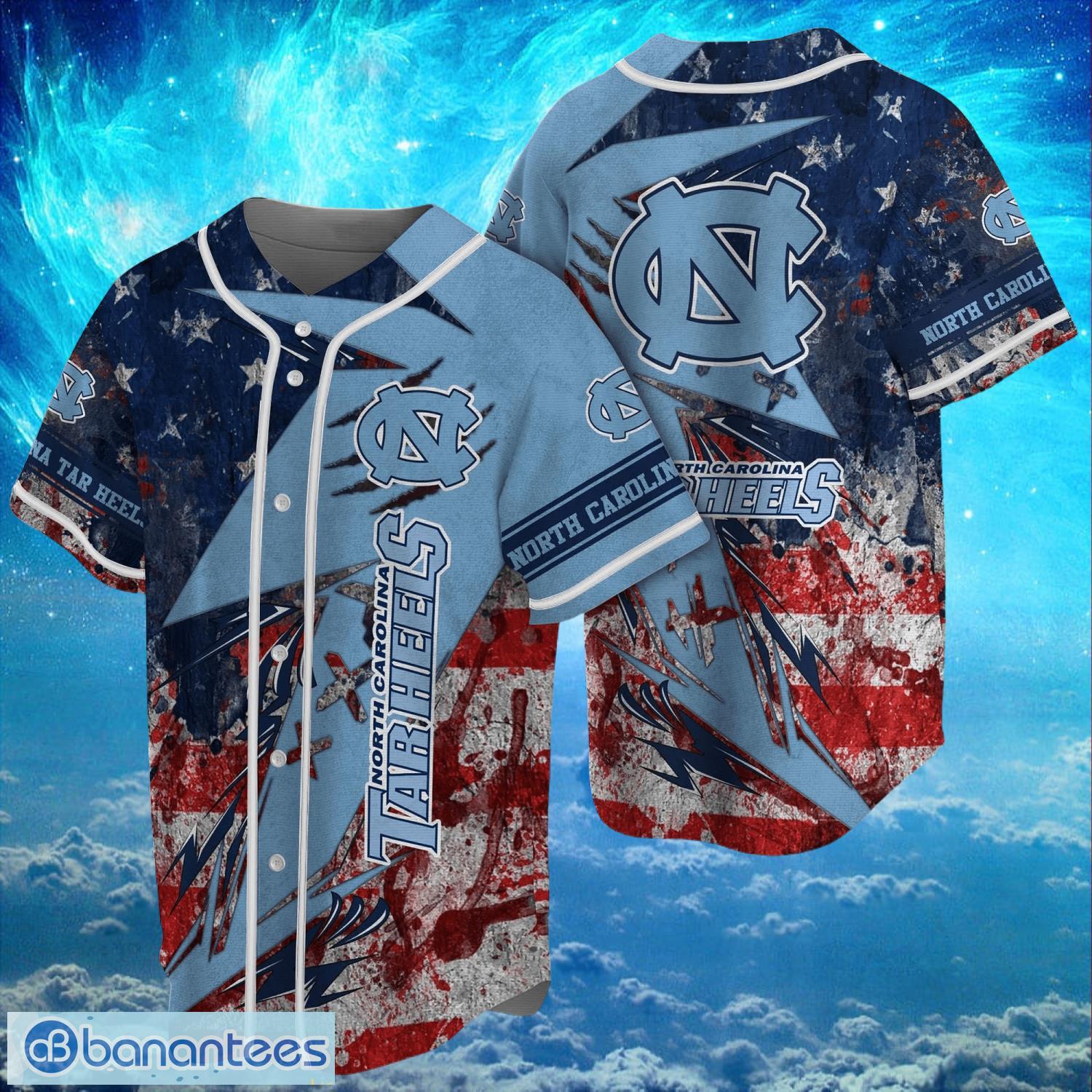 ncaa north carolina tar heels logo design baseball jersay shirt full print image NCAA North Carolina Tar Heels Logo Design Baseball Jersay Shirt Full Print Product Photo 1