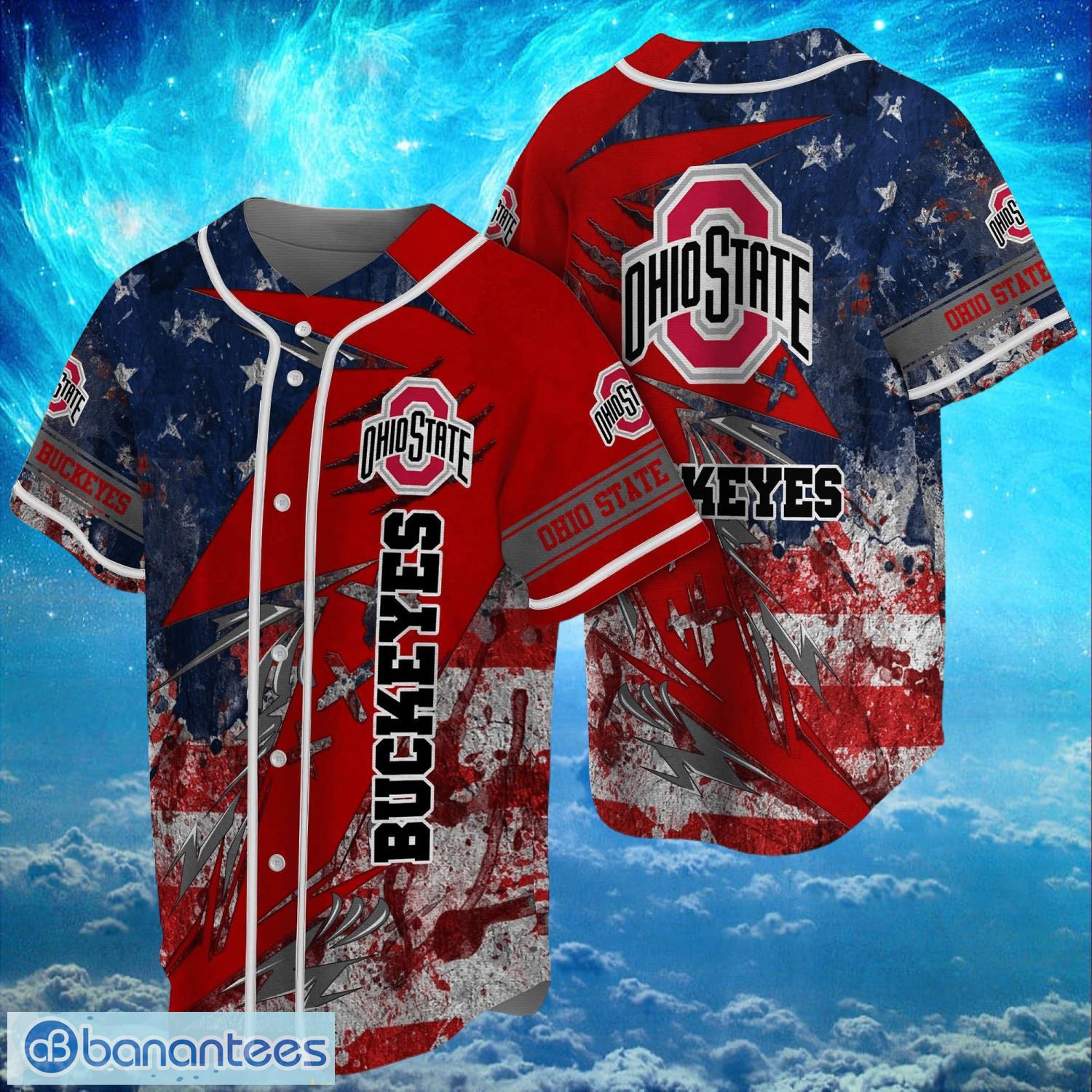 ncaa ohio state buckeyes logo design baseball jersay shirt full print image NCAA Ohio State Buckeyes Logo Design Baseball Jersay Shirt Full Print Product Photo 1