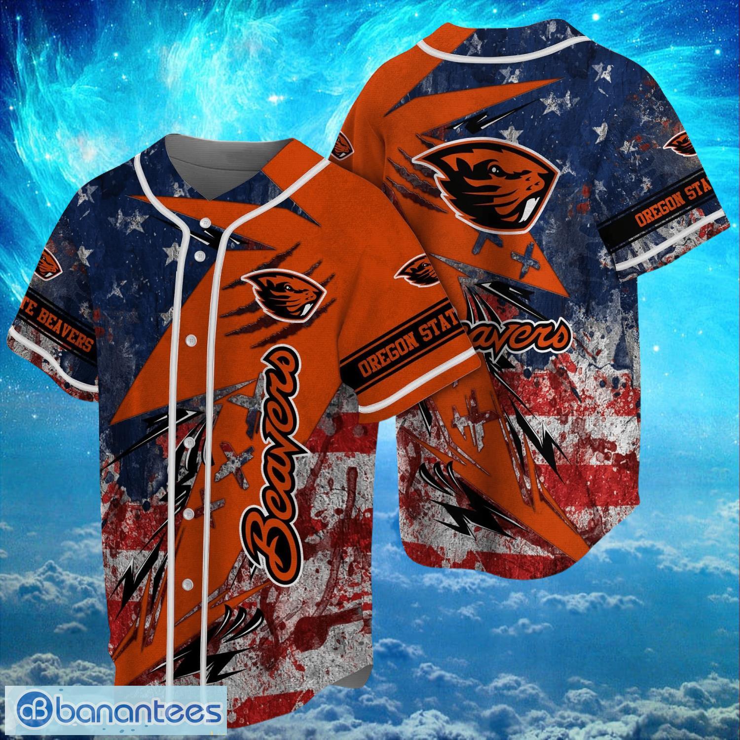 ncaa oregon state beavers logo design baseball jersay shirt full print image NCAA Oregon State Beavers Logo Design Baseball Jersay Shirt Full Print Product Photo 1