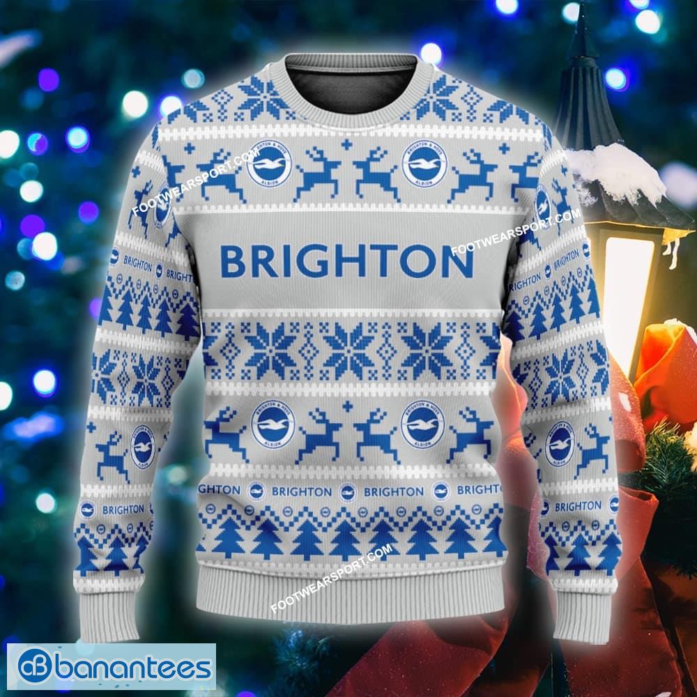 new crochet brighton hove albion ugly xmas sweater gift for men and women image NEW Crochet Brighton & Hove Albion Ugly Xmas Sweater Gift For Men And Women - EPL Brighton & Hove Albion Ugly Christmas Sweater For Men And Women Photo 1