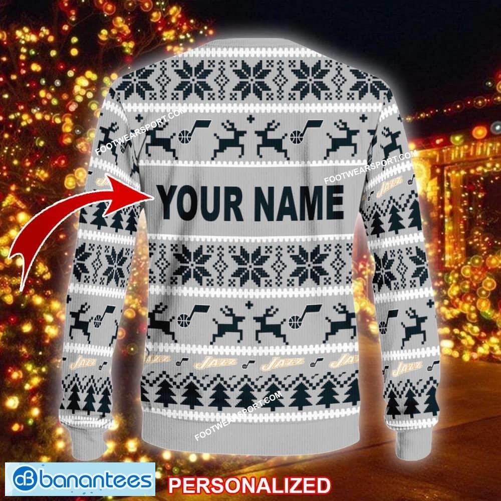 new eggnog utah jazz knitted christmas sweater gift for adult custom name 1 image NEW Eggnog Utah Jazz Knitted Christmas Sweater Gift For Adult Custom Name - NBA Utah Jazz Ugly Christmas Sweater For Men And Women Photo 2