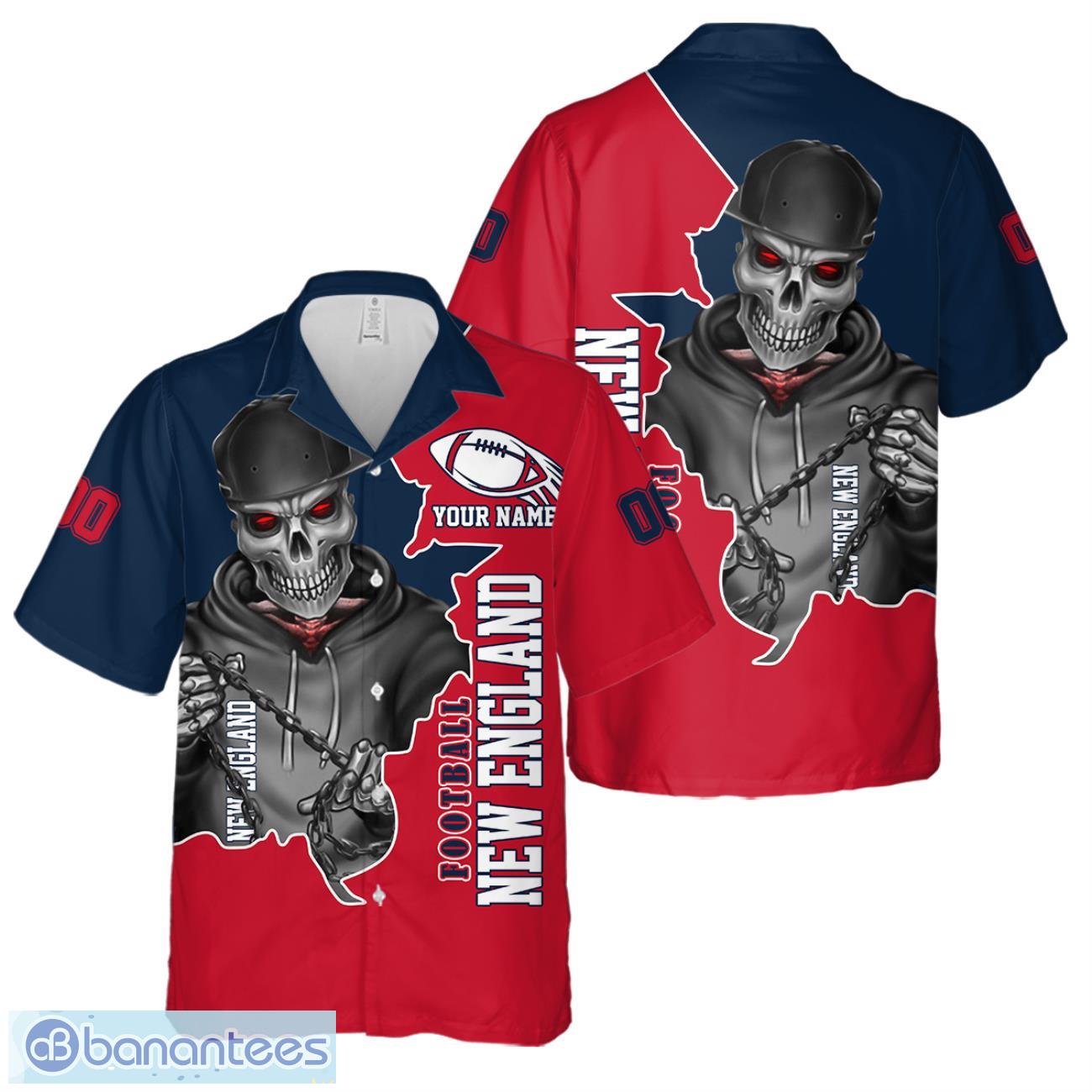 new england football team hawaiian shirt and shorts personalized name and number for fans image New England Football Team Hawaiian Shirt And Shorts Personalized Name And Number For Fans Product Photo 1