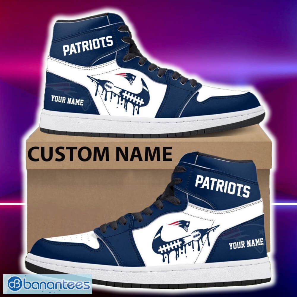 new england patriots air jordan hightop shoes new custom name for fans gift sneaker image New England Patriots Air Jordan Hightop Shoes New Custom Name For Fans Gift Sneaker - New England Patriots Air Jordan Hightop Shoes Photo 4